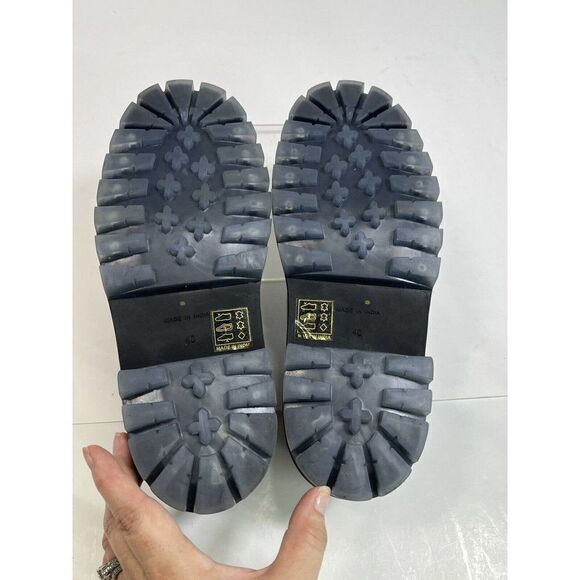 Free People Womens Purple Gray Loafer Lug Sole Patent Leather Shoes 40 EU 10 US - Picture 12 of 16